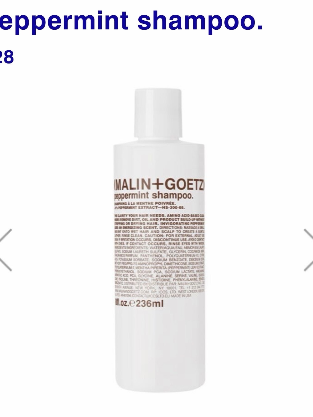 Malin+Goetz Peppermint Shampoo